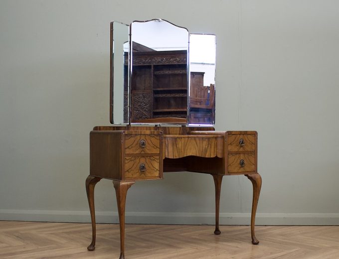 Art Deco Walnut Dressing Table, 1930s #1874 0