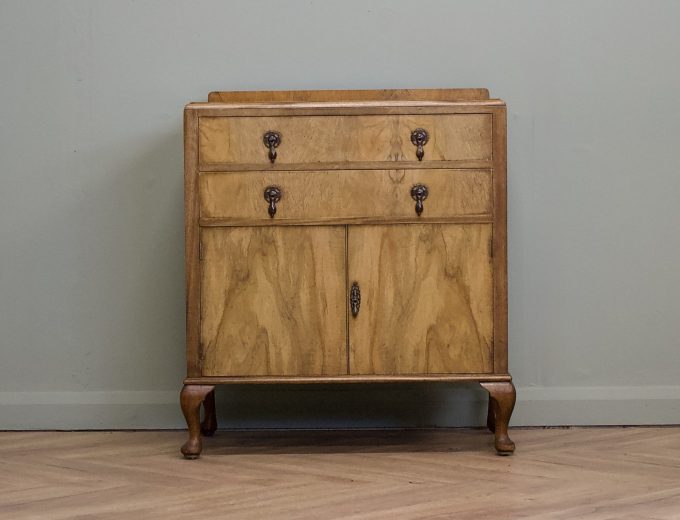 Art Deco Walnut Tallboy Cupboard Chest, 1930s #1875 7