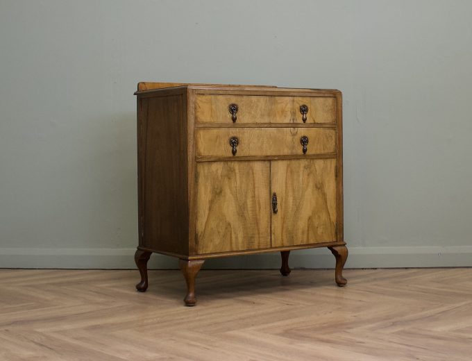 Art Deco Walnut Tallboy Cupboard Chest, 1930s #1875 0