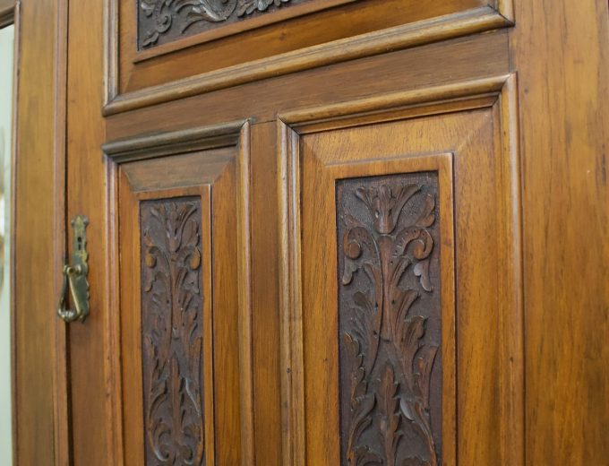 Antique Victorian Walnut Compactum Combination Wardrobe, 1890s 5