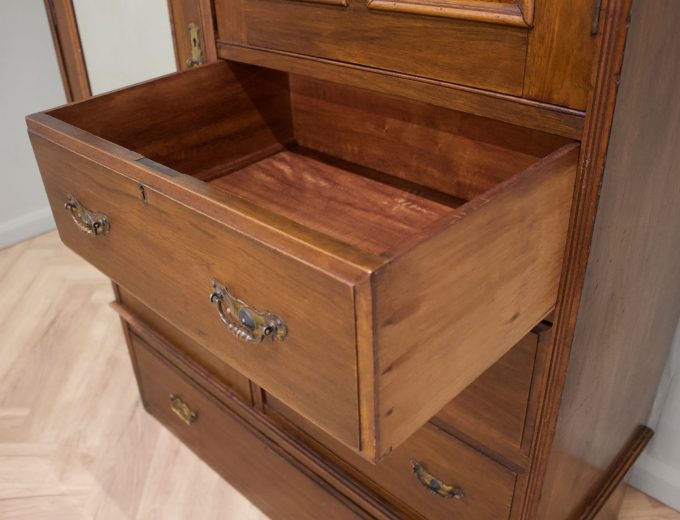 Antique Victorian Walnut Compactum Combination Wardrobe, 1890s 4