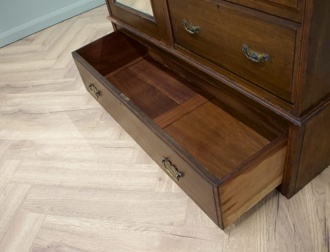 Antique Victorian Walnut Compactum Combination Wardrobe, 1890s 0