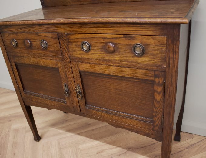 Antique Edwardian Oak Sideboard or Wash Stand, 1900s #1883 6