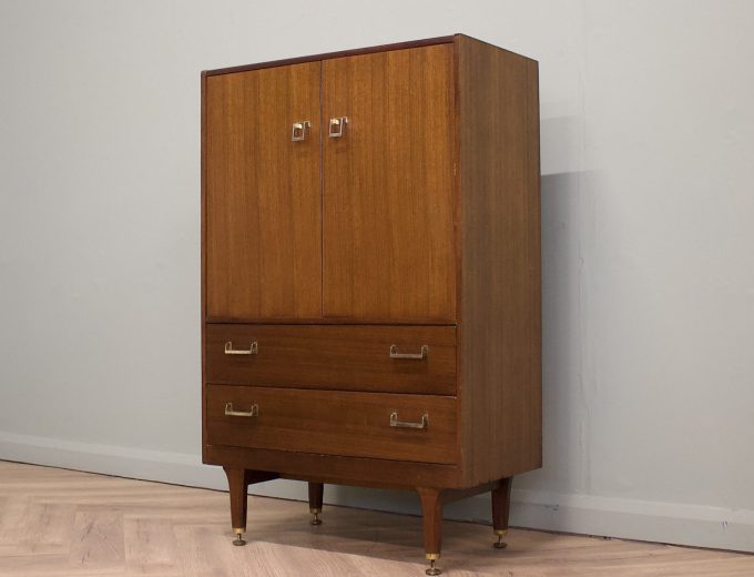 Mid Century Tola and Black Tallboy Linen Cabinet G Plan, 1960s #1888 5