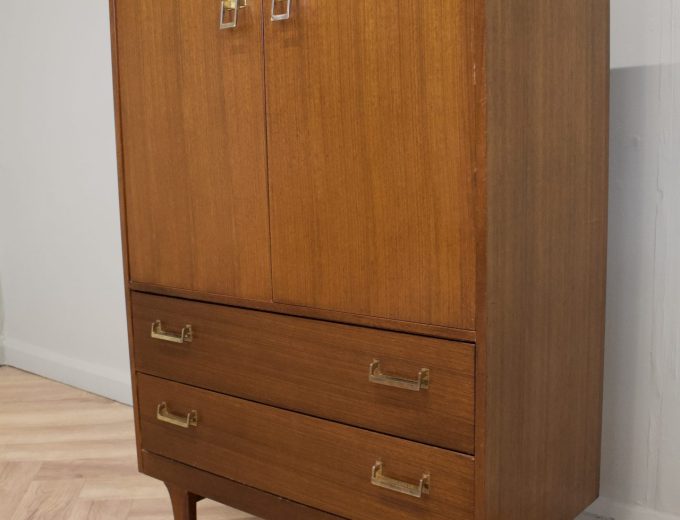 Mid Century Tola and Black Tallboy Linen Cabinet G Plan, 1960s #1888 4