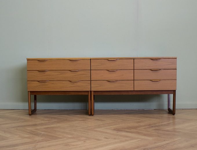 Mid Century Teak Effect Modular Sideboard Chest of Drawers , 1970s #2165 10