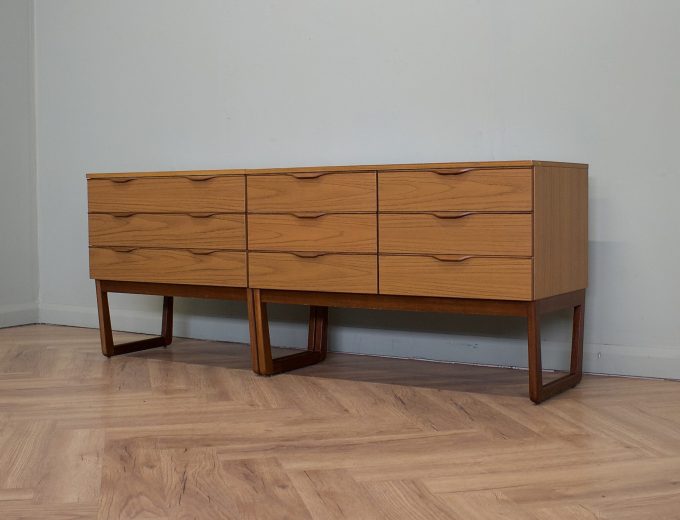 Mid Century Teak Effect Modular Sideboard Chest of Drawers , 1970s #2165 9