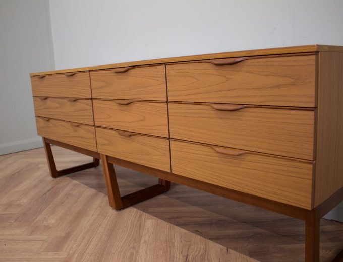 Mid Century Teak Effect Modular Sideboard Chest of Drawers , 1970s #2165 8