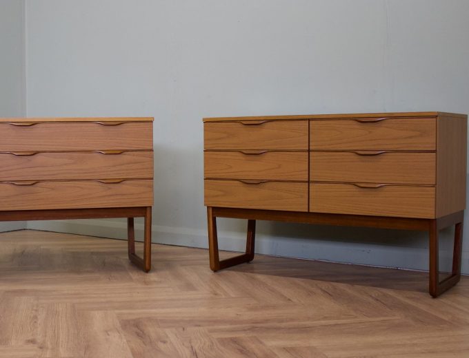 Mid Century Teak Effect Modular Sideboard Chest of Drawers , 1970s #2165 1