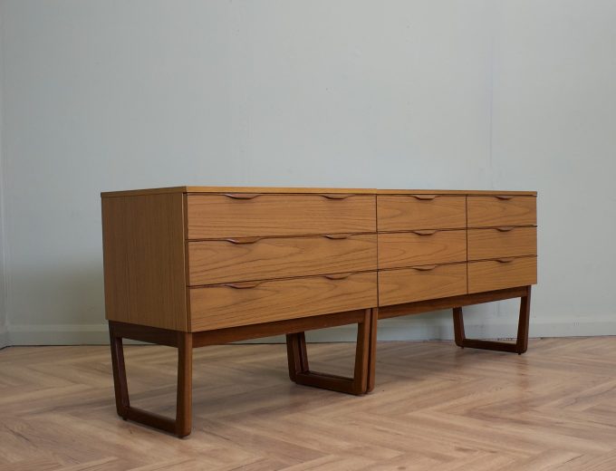 Mid Century Teak Effect Modular Sideboard Chest of Drawers , 1970s #2165 0