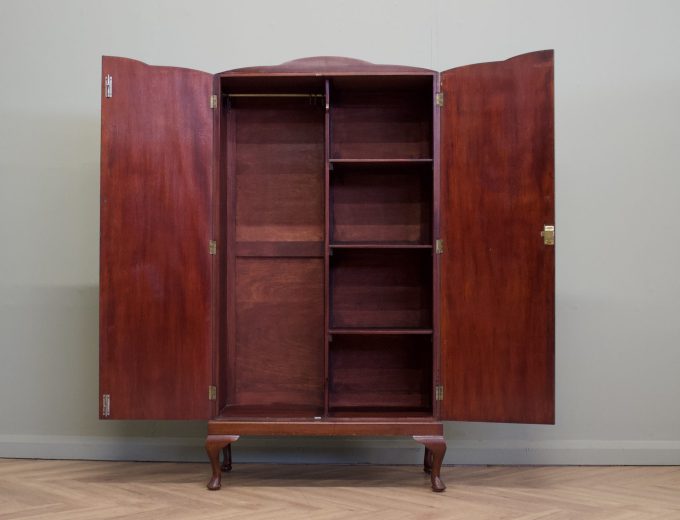 Vintage Art Deco Style Mahogany Compactum Compact Wardrobe, 1950s #2174 3