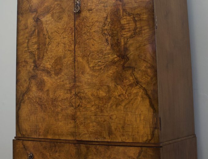 Art Deco Walnut Tallboy Linen Cabinet, 1930s #2178 5