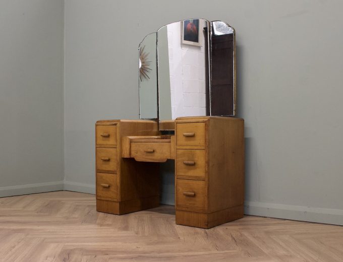 Art Deco Oak Dressing Table, 1940s #2176 9