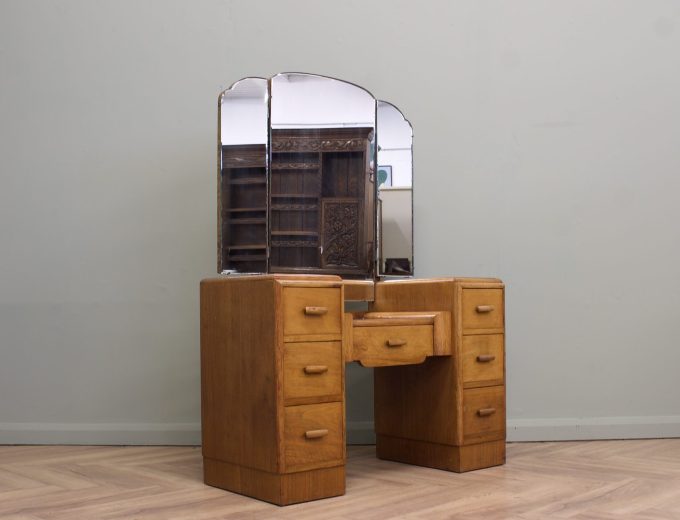 Art Deco Oak Dressing Table, 1940s #2176 8
