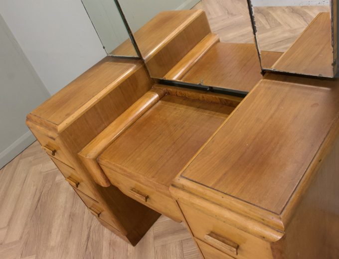 Art Deco Oak Dressing Table, 1940s #2176 2