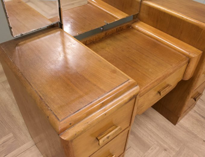 Art Deco Oak Dressing Table, 1940s #2176 1