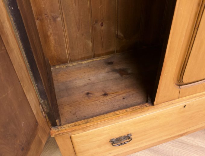 Antique Art Nouveau Satinwood Wardrobe Hall Cupboard, 1900s #2113 3