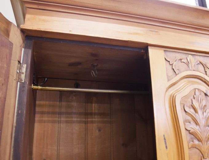 Antique Art Nouveau Satinwood Wardrobe Hall Cupboard, 1900s #2113 2