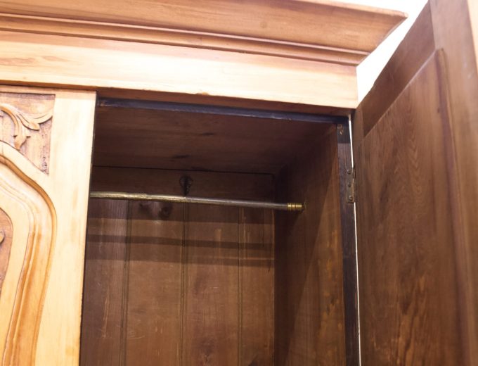 Antique Art Nouveau Satinwood Wardrobe Hall Cupboard, 1900s #2113 1