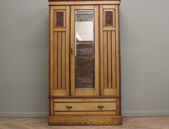 Antique Edwardian Ash Wardrobe, 1900s #2217 0