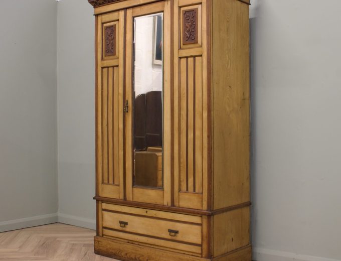 Antique Edwardian Ash Wardrobe, 1900s #2217 9