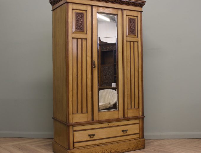 Antique Edwardian Ash Wardrobe, 1900s #2217 7