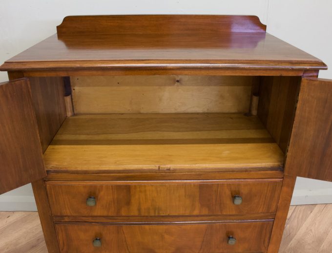 Art Deco Walnut Tallboy Linen Cabinet, 1930s #2200 3