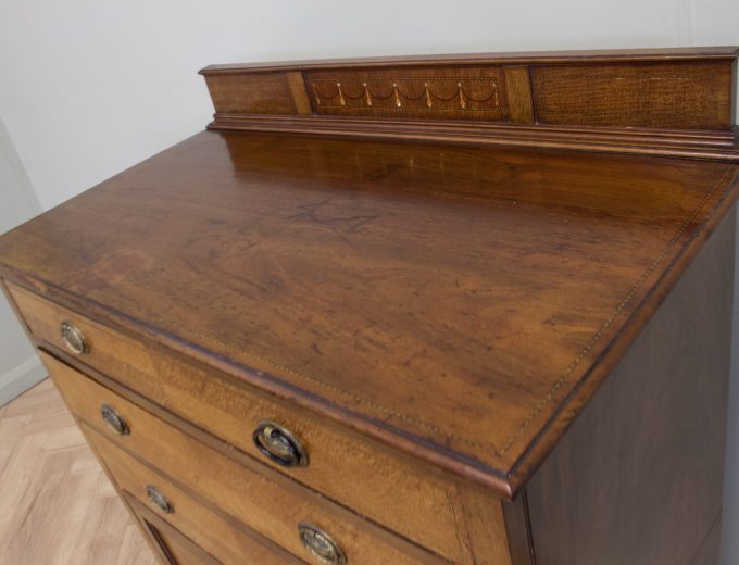 Edwardian Walnut Tallboy Cabinet Chest, 1910s #2192 10