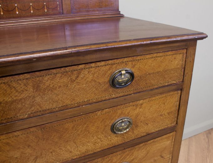 Edwardian Walnut Tallboy Cabinet Chest, 1910s #2192 7