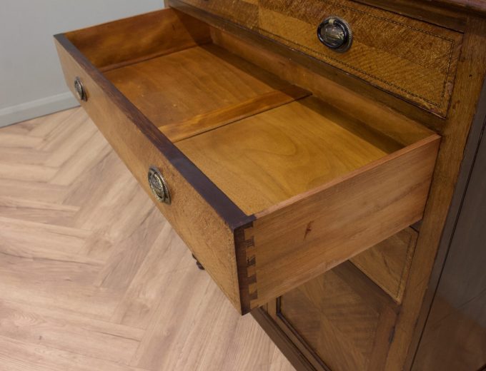 Edwardian Walnut Tallboy Cabinet Chest, 1910s #2192 6