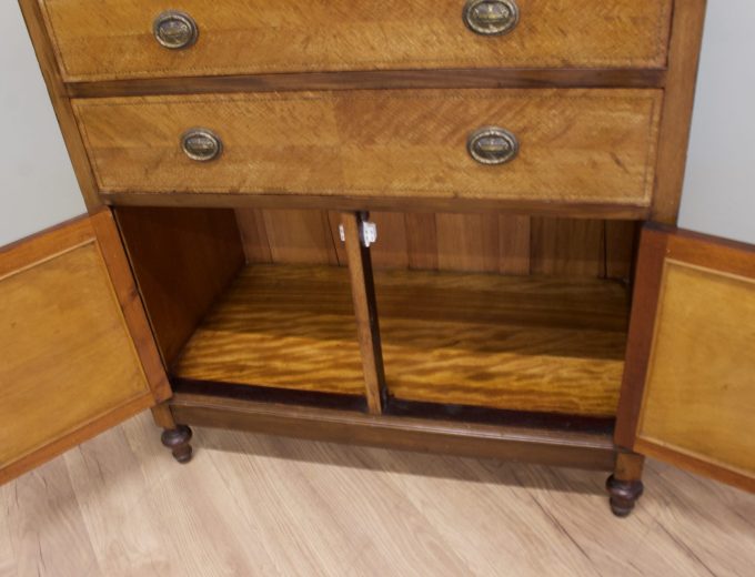Edwardian Walnut Tallboy Cabinet Chest, 1910s #2192 3